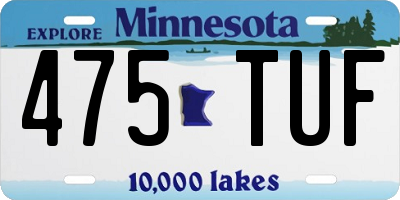 MN license plate 475TUF
