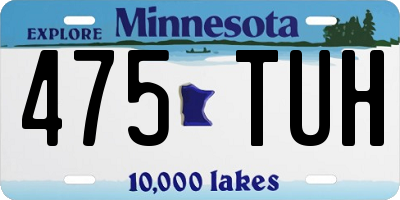 MN license plate 475TUH