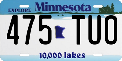 MN license plate 475TUO
