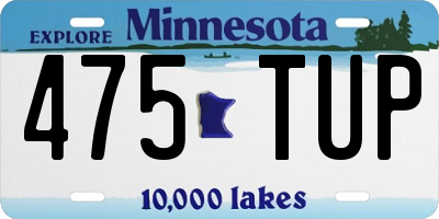MN license plate 475TUP