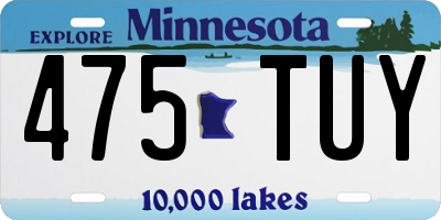 MN license plate 475TUY