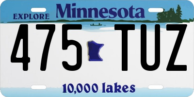MN license plate 475TUZ