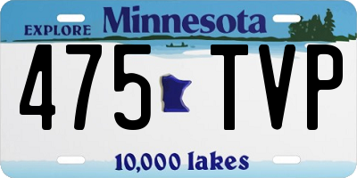 MN license plate 475TVP