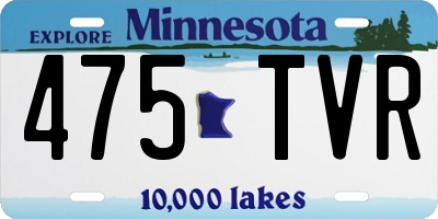 MN license plate 475TVR