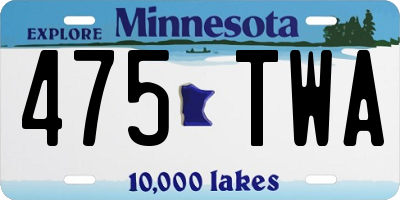 MN license plate 475TWA
