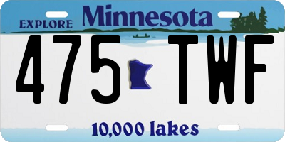 MN license plate 475TWF