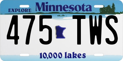 MN license plate 475TWS