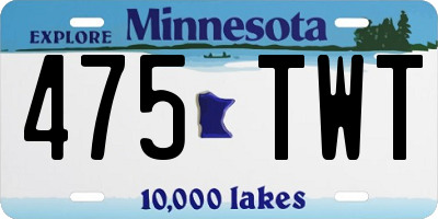 MN license plate 475TWT