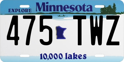 MN license plate 475TWZ