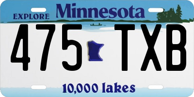 MN license plate 475TXB