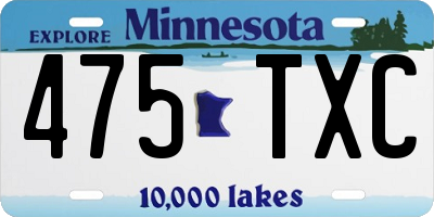 MN license plate 475TXC