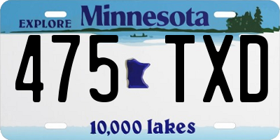MN license plate 475TXD