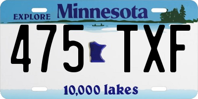MN license plate 475TXF