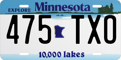 MN license plate 475TXO