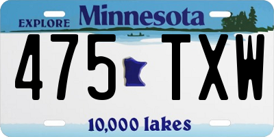 MN license plate 475TXW