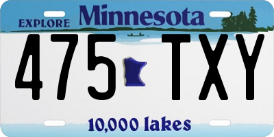 MN license plate 475TXY