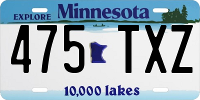 MN license plate 475TXZ