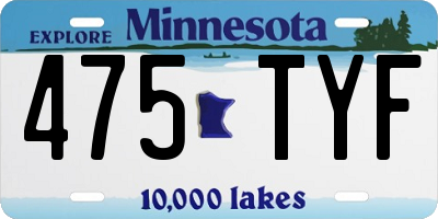 MN license plate 475TYF