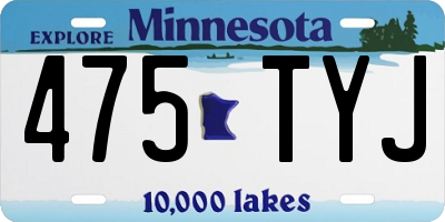 MN license plate 475TYJ