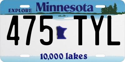 MN license plate 475TYL