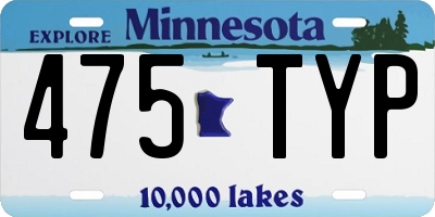 MN license plate 475TYP