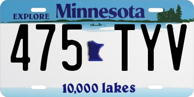 MN license plate 475TYV