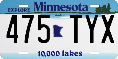 MN license plate 475TYX