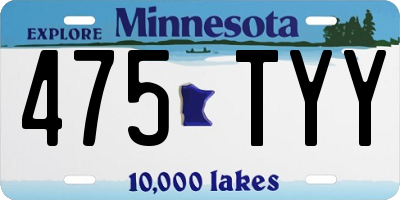 MN license plate 475TYY