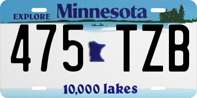MN license plate 475TZB