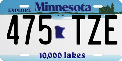 MN license plate 475TZE