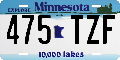 MN license plate 475TZF