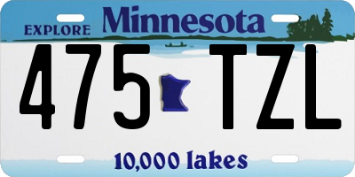 MN license plate 475TZL