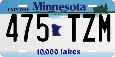 MN license plate 475TZM