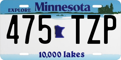 MN license plate 475TZP