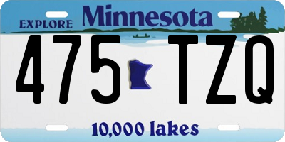 MN license plate 475TZQ