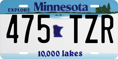 MN license plate 475TZR