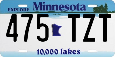 MN license plate 475TZT