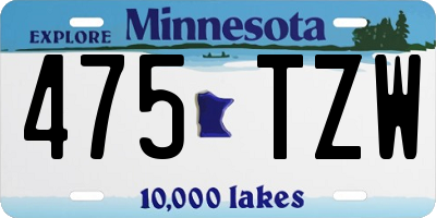 MN license plate 475TZW