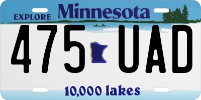 MN license plate 475UAD