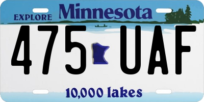 MN license plate 475UAF