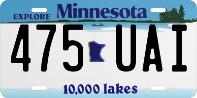 MN license plate 475UAI