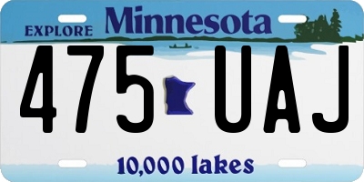 MN license plate 475UAJ