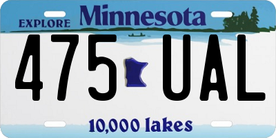 MN license plate 475UAL