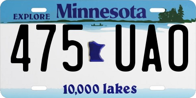 MN license plate 475UAO