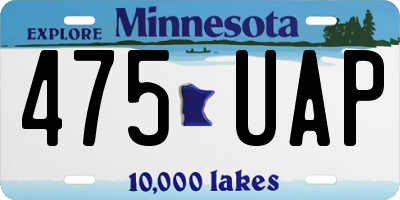 MN license plate 475UAP