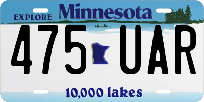MN license plate 475UAR