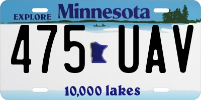 MN license plate 475UAV