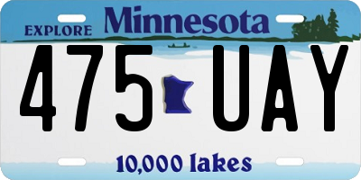 MN license plate 475UAY