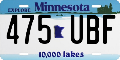 MN license plate 475UBF