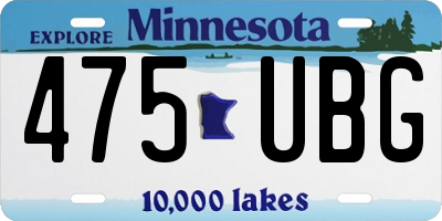 MN license plate 475UBG